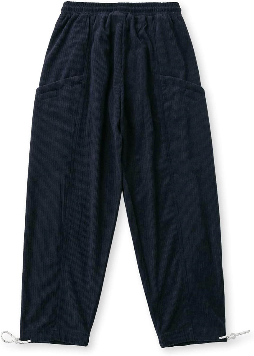 Aelfric Eden Mens Corduroy Vintage Cargo Sweatpants Long Solid Elastic Waist Casual Pants Hip hop Streetwear Pant06navy