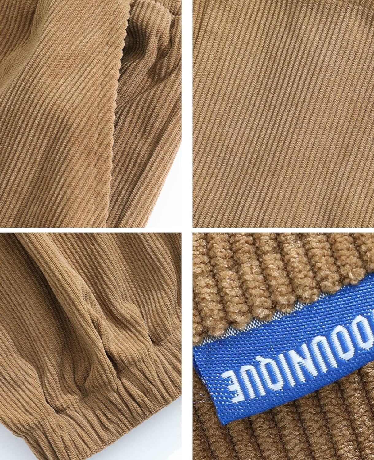 Aelfric Eden Mens Corduroy Vintage Cargo Sweatpants Long Solid Elastic Waist Casual Pants Hip hop Streetwear Pant13brown