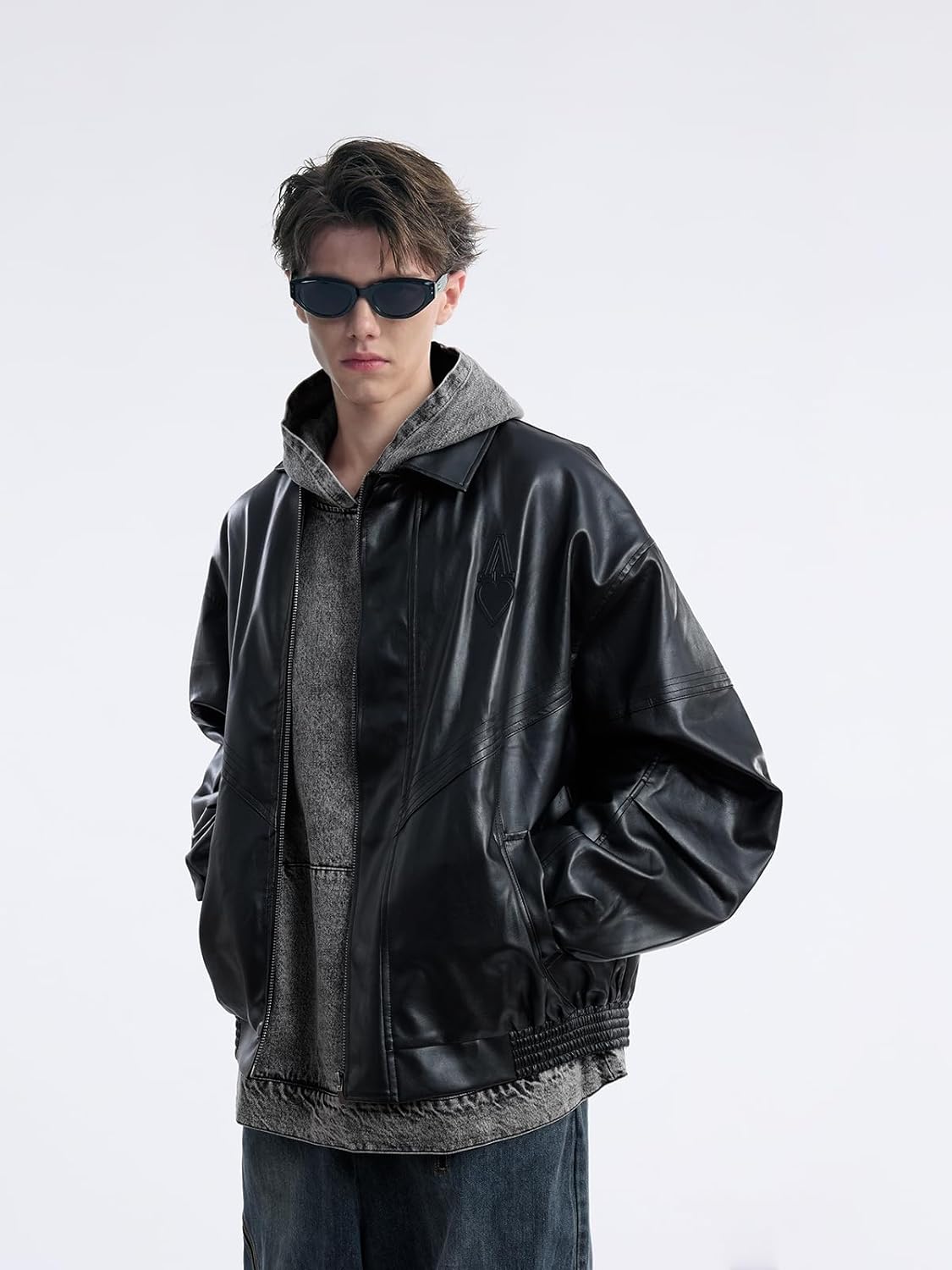 Aelfric Eden Mens Varsity Jacket Vintage Racing Motorcycle Graphic Bomber Jackets Oversized Unisex Streetwear jacket03black