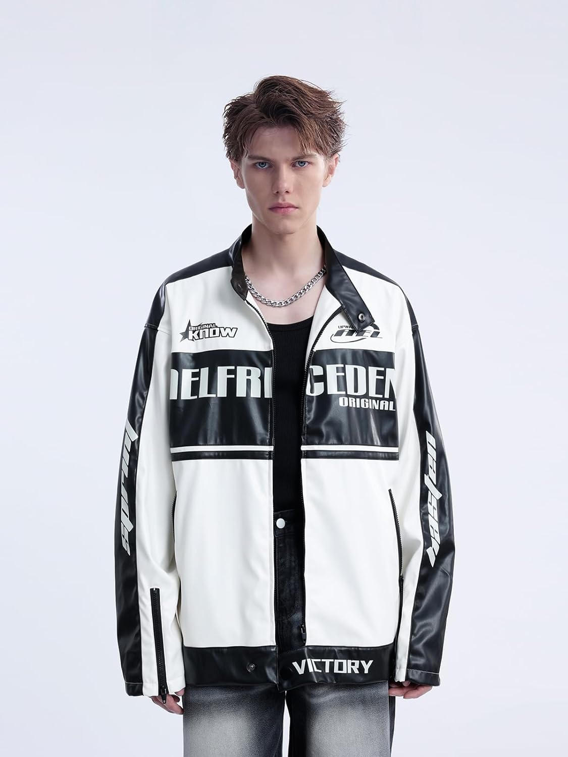 Aelfric Eden Mens Varsity Jacket Vintage Racing Motorcycle Graphic Bomber Jackets Oversized Unisex Streetwear jacket09white