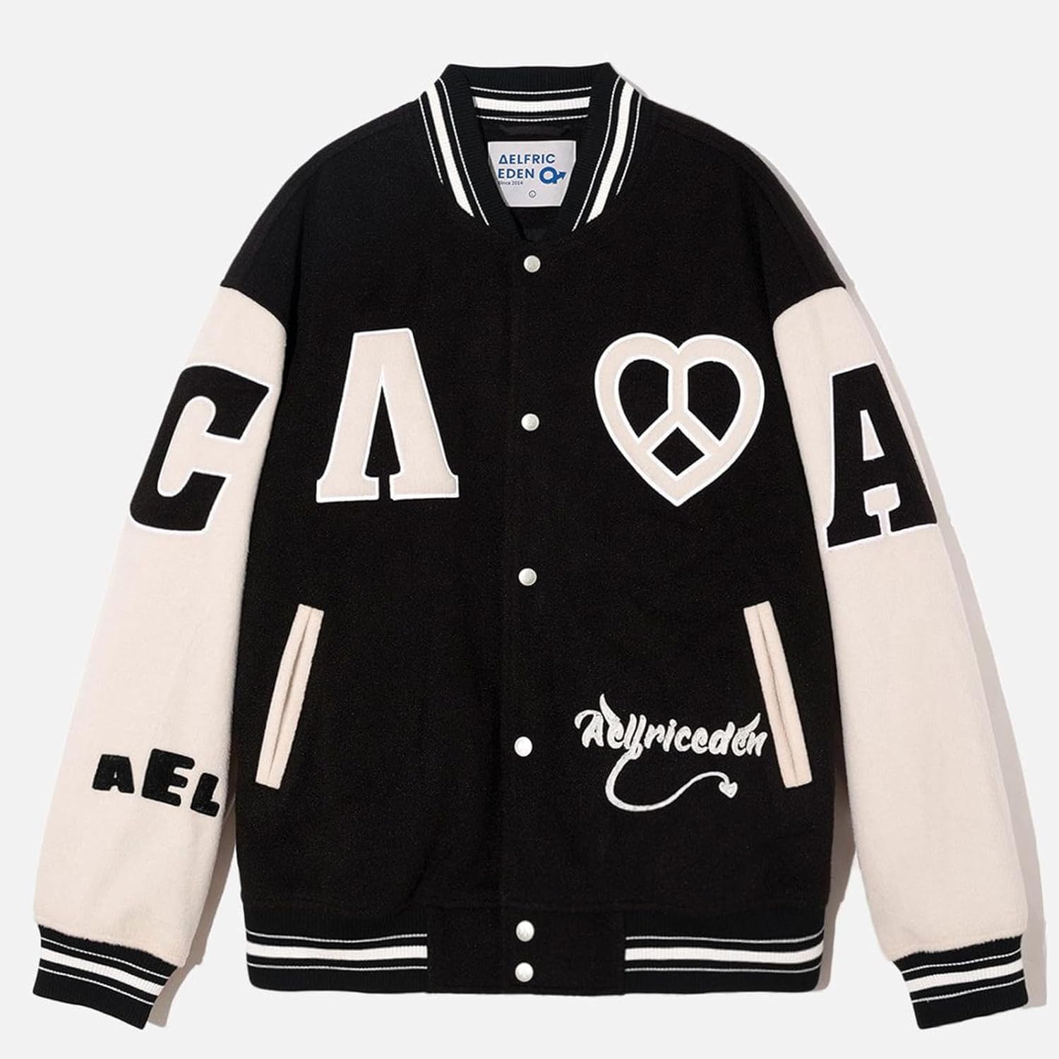 Aelfric Eden Mens Varsity Jacket Vintage Racing Motorcycle Graphic Bomber Jackets Oversized Unisex Streetwear jacket11black