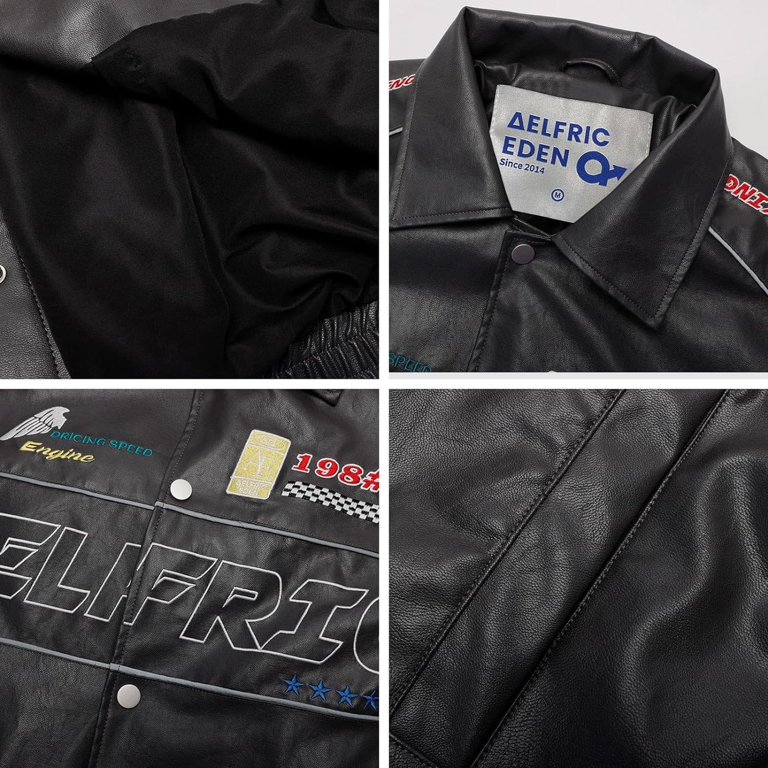 Aelfric Eden Mens Varsity Jacket Vintage Racing Motorcycle Graphic Bomber Jackets Oversized Unisex Streetwear jacket19dark Grey