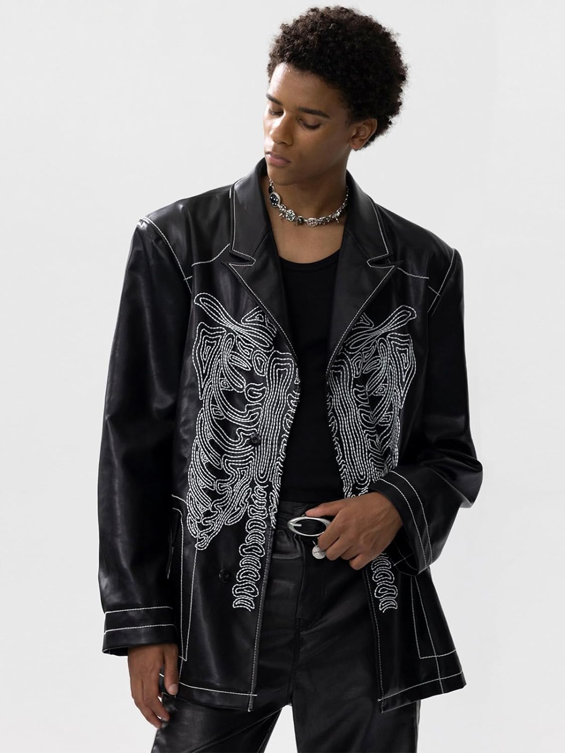 Aelfric Eden Mens Varsity Jacket Vintage Racing Motorcycle Graphic Bomber Jackets Oversized Unisex Streetwear jacket20black