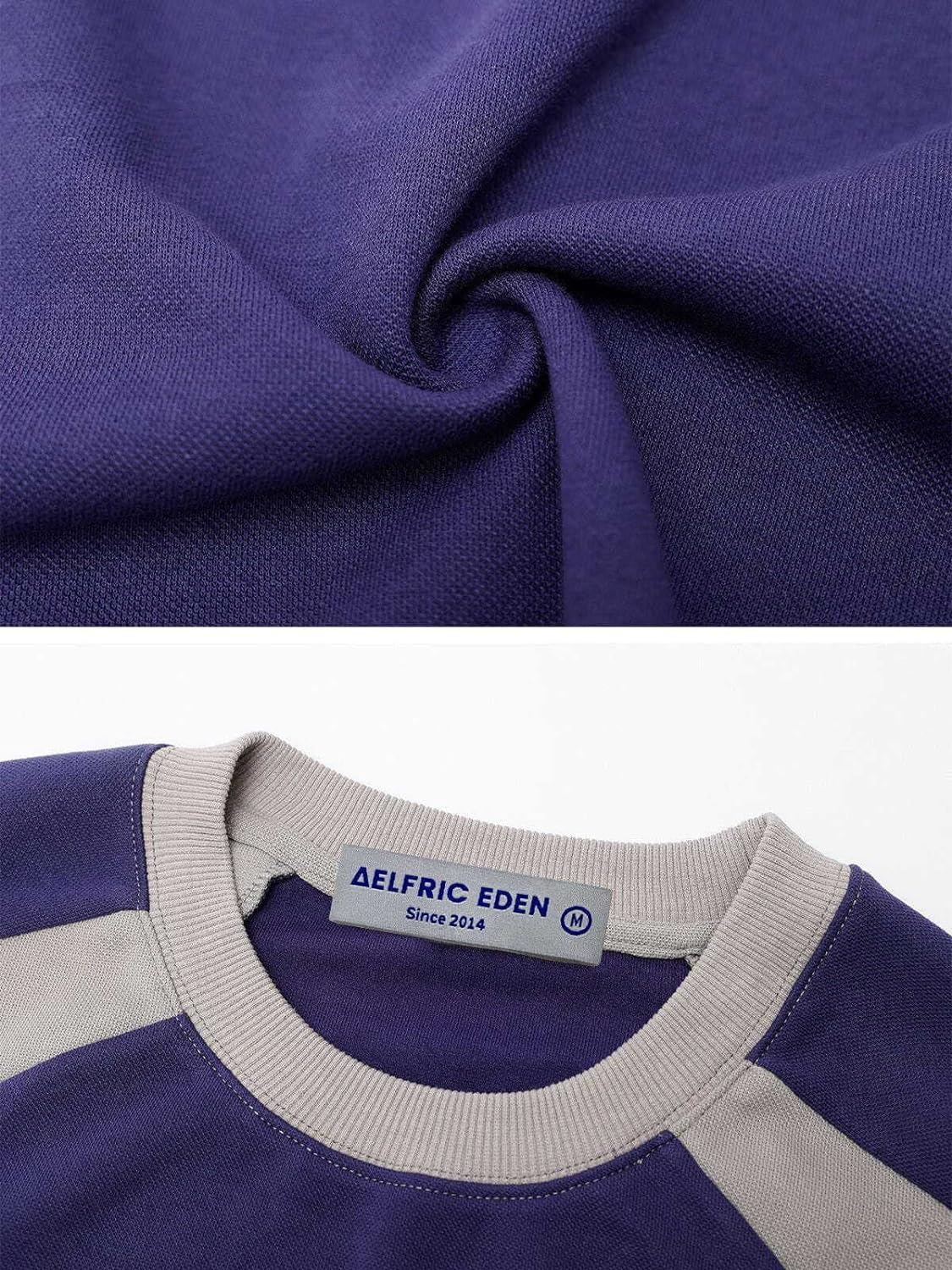Aelfric Eden Oversized Crewneck Sweatshirts For Men Red Vintage Graphic Pullover Loose Fit Streetwear Long Sleeve TopBpurple
