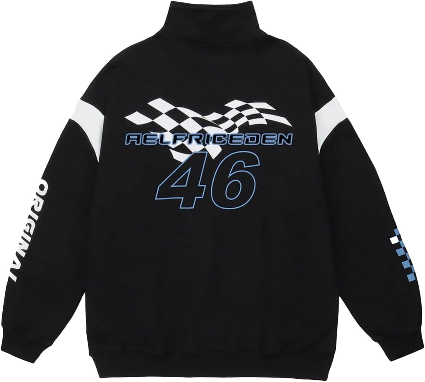 Aelfric Eden Oversized Crewneck Sweatshirts For Men Red Vintage Graphic Pullover Loose Fit Streetwear Long Sleeve TopC02black