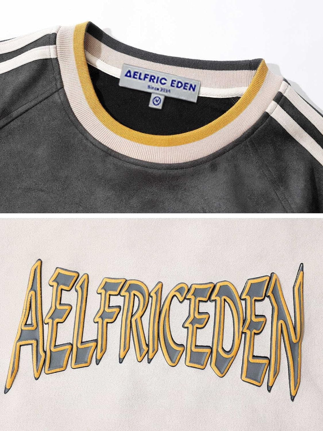 Aelfric Eden Oversized Crewneck Sweatshirts For Men Red Vintage Graphic Pullover Loose Fit Streetwear Long Sleeve TopCgreen