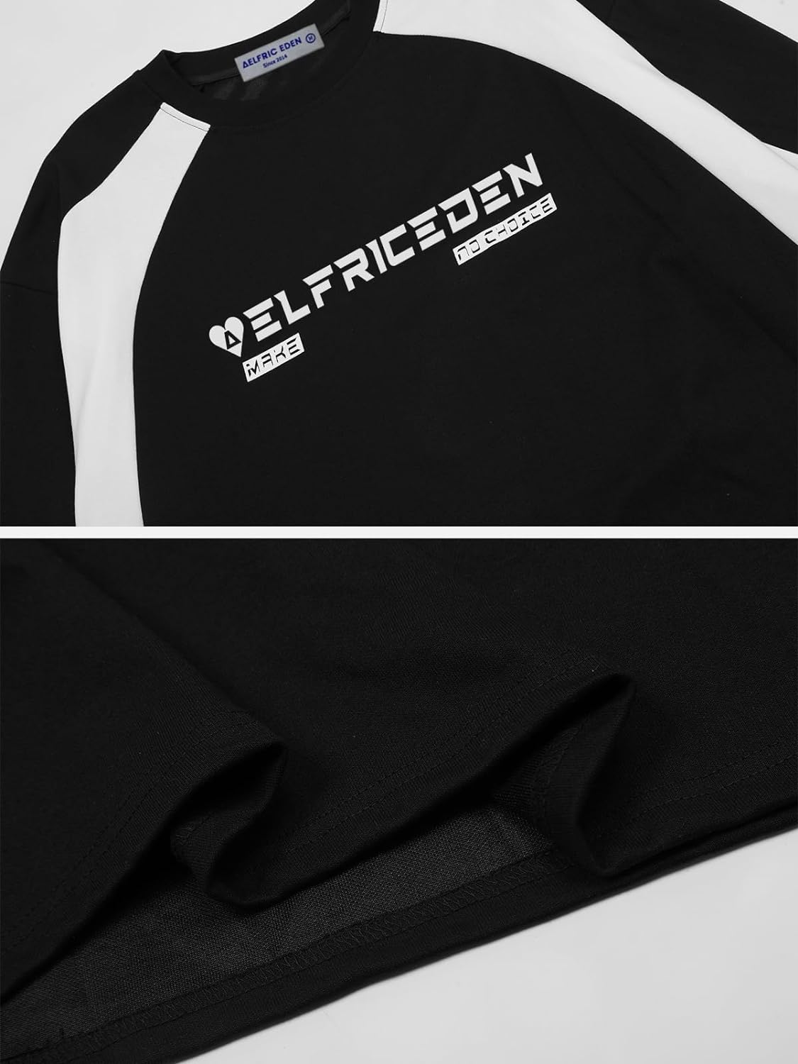 Aelfric Eden Oversized Crewneck Sweatshirts For Men Red Vintage Graphic Pullover Loose Fit Streetwear Long Sleeve TopD04patchworkampblack