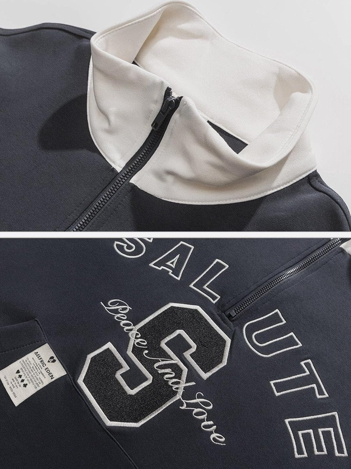 Aelfric Eden Oversized Crewneck Sweatshirts For Men Red Vintage Graphic Pullover Loose Fit Streetwear Long Sleeve TopE03navy Blue