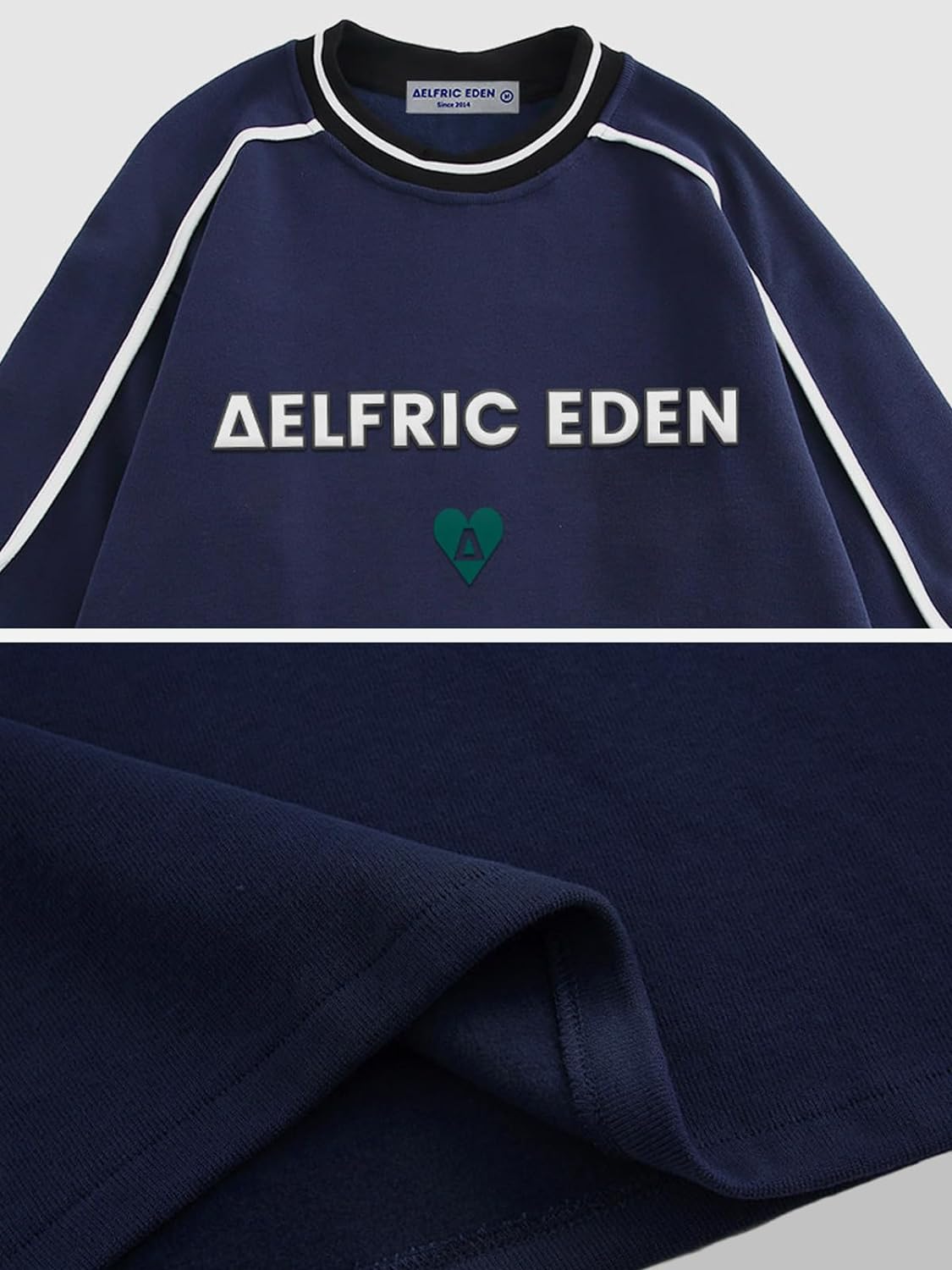Aelfric Eden Oversized Crewneck Sweatshirts For Men Red Vintage Graphic Pullover Loose Fit Streetwear Long Sleeve TopFblue