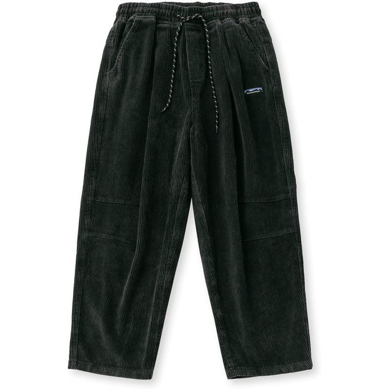 Aelfric Eden Mens Corduroy Vintage Cargo Sweatpants Long Solid Elastic Waist Casual Pants Hip hop Streetwear Pant07black
