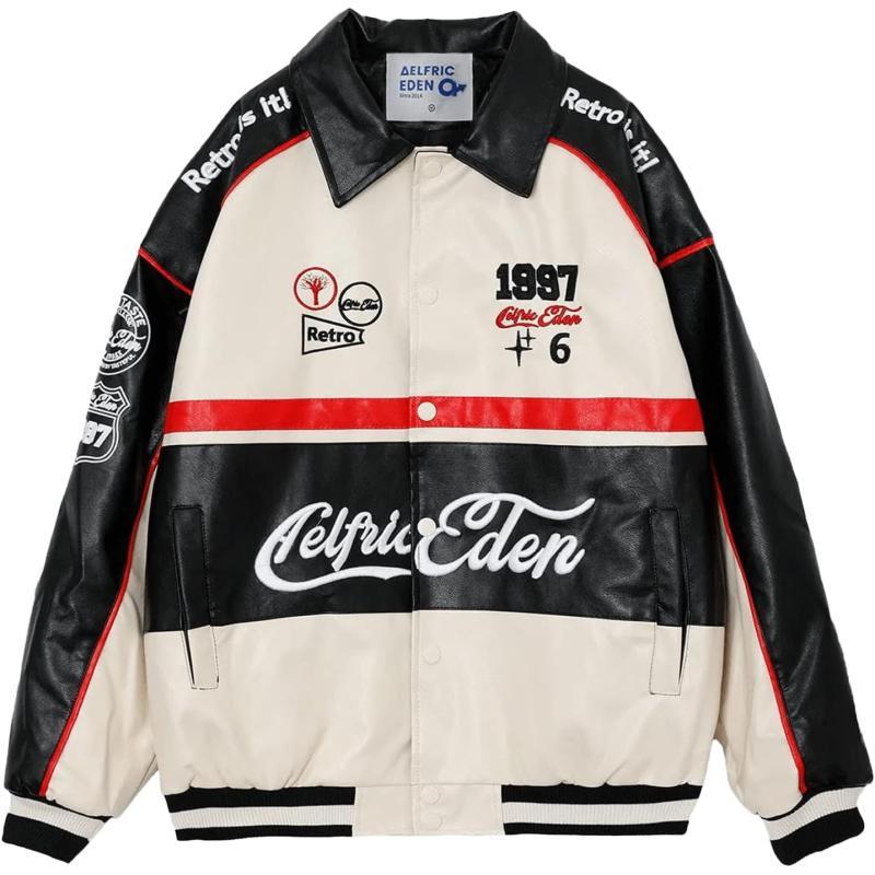 Aelfric Eden Mens Varsity Jacket Vintage Racing Motorcycle Graphic Bomber Jackets Oversized Unisex Streetwear jacket01apricot