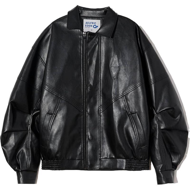 Aelfric Eden Mens Varsity Jacket Vintage Racing Motorcycle Graphic Bomber Jackets Oversized Unisex Streetwear jacket03black