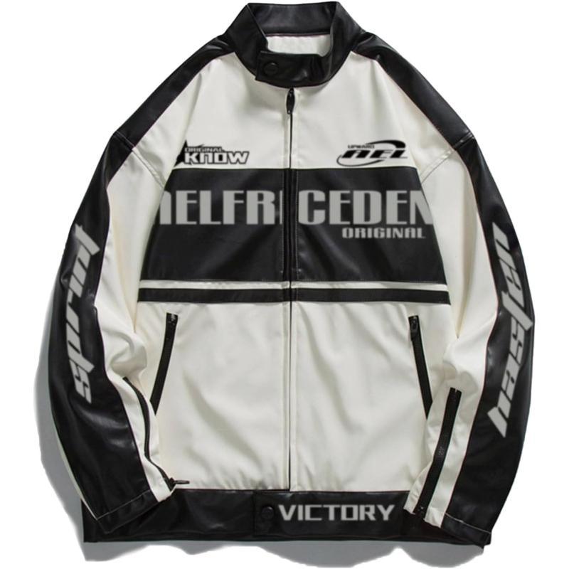 Aelfric Eden Mens Varsity Jacket Vintage Racing Motorcycle Graphic Bomber Jackets Oversized Unisex Streetwear jacket09white