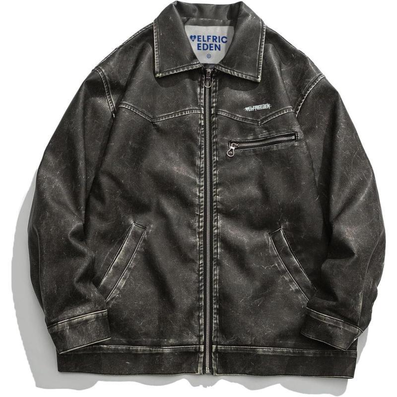Aelfric Eden Mens Varsity Jacket Vintage Racing Motorcycle Graphic Bomber Jackets Oversized Unisex Streetwear jacket15black