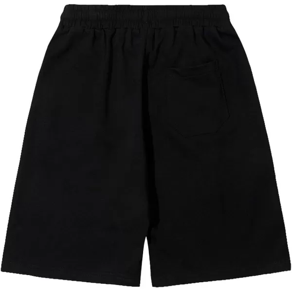 Aelfric Eden Mens 90s Patchwork Sweat Shorts MultiPockets Elastic Waist Cargo Short Streetwear Casual Shorts04black