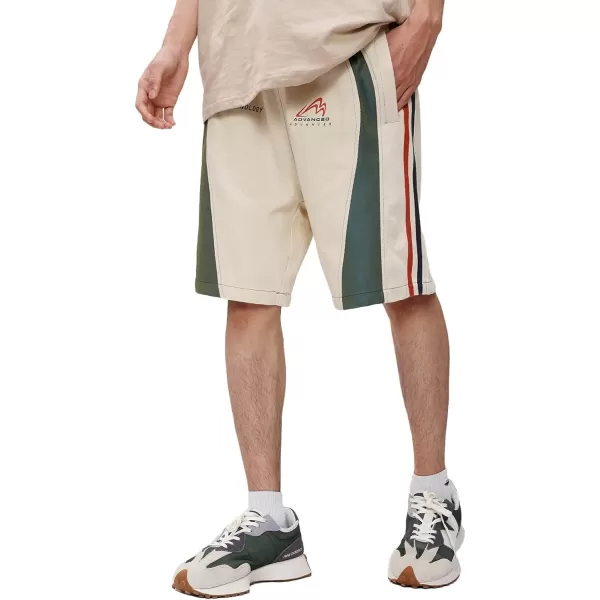 Aelfric Eden Mens 90s Patchwork Sweat Shorts MultiPockets Elastic Waist Cargo Short Streetwear Casual ShortsBeige11