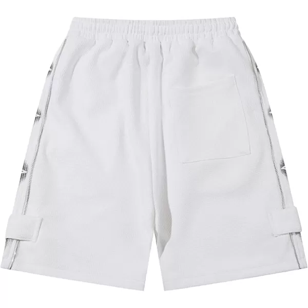 Aelfric Eden Mens 90s Patchwork Sweat Shorts MultiPockets Elastic Waist Cargo Short Streetwear Casual ShortsW31white