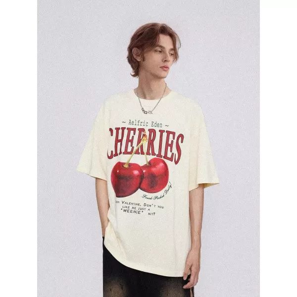 Aelfric Eden Mens 90s Vintage Oversize Shirts Summer Unisex Hipster Printed Casual Tee Streetwear Harajuku Top Tshirt1367yellow