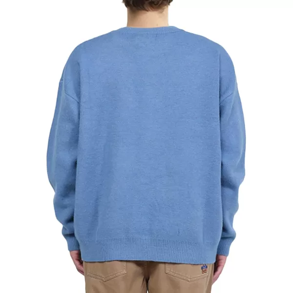 Aelfric Eden Mens Color Patchwork Oversized Sweater Knit Jumper Pullover Unisex Blue Flame Long Sleeve Casual Sweaters03 Blue