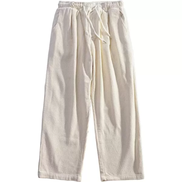 Aelfric Eden Mens Corduroy Vintage Cargo Sweatpants Long Solid Elastic Waist Casual Pants Hip hop Streetwear Pant01khaki