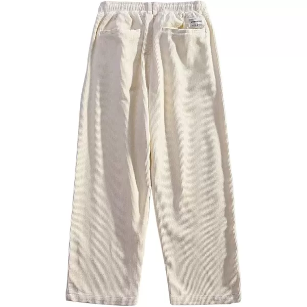 Aelfric Eden Mens Corduroy Vintage Cargo Sweatpants Long Solid Elastic Waist Casual Pants Hip hop Streetwear Pant01khaki