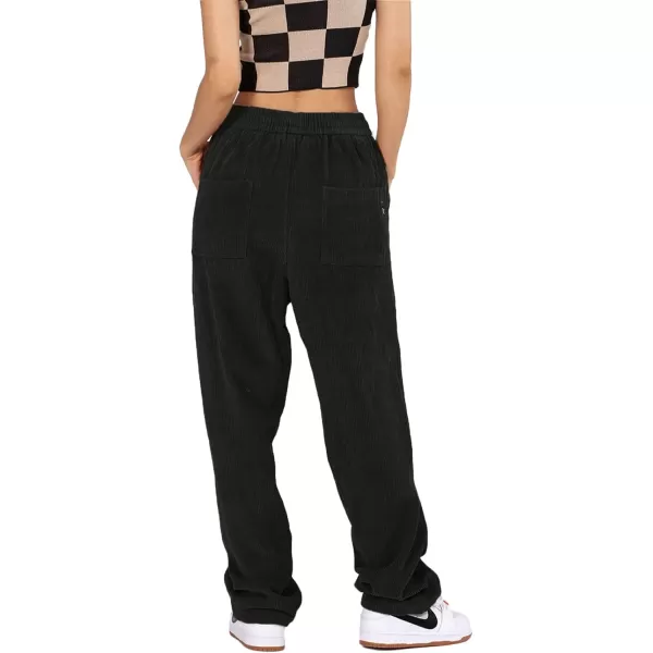 Aelfric Eden Mens Corduroy Vintage Cargo Sweatpants Long Solid Elastic Waist Casual Pants Hip hop Streetwear Pant02black