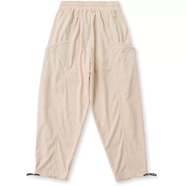 Aelfric Eden Mens Corduroy Vintage Cargo Sweatpants Long Solid Elastic Waist Casual Pants Hip hop Streetwear Pant05apricot