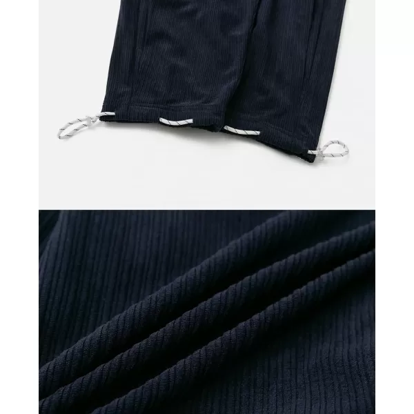 Aelfric Eden Mens Corduroy Vintage Cargo Sweatpants Long Solid Elastic Waist Casual Pants Hip hop Streetwear Pant06navy