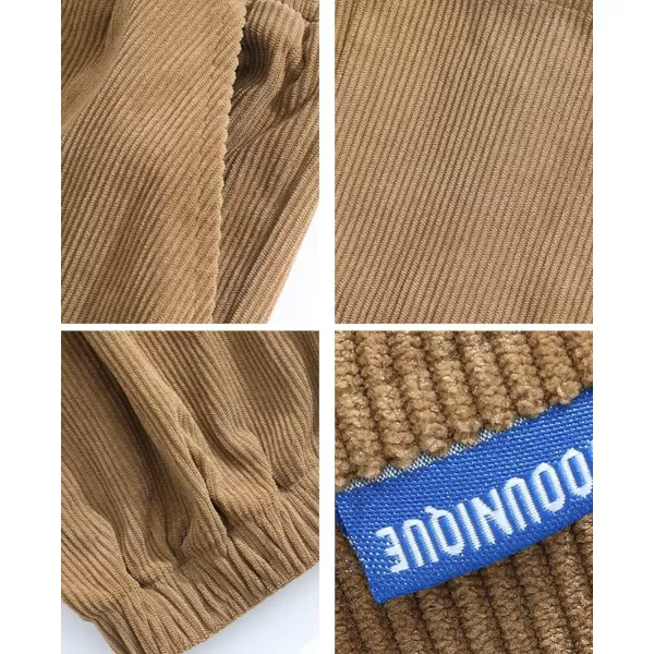 Aelfric Eden Mens Corduroy Vintage Cargo Sweatpants Long Solid Elastic Waist Casual Pants Hip hop Streetwear Pant13brown