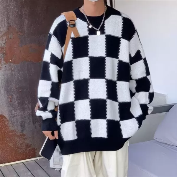 Aelfric Eden Mens Fashion Ducks Cartoon Sweaters Unisex Oversized Jumper Long Sleeve Casual Sweater Retro Couple TopA20black