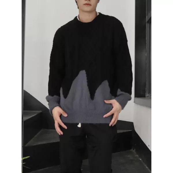 Aelfric Eden Mens Fashion Ducks Cartoon Sweaters Unisex Oversized Jumper Long Sleeve Casual Sweater Retro Couple TopB52black