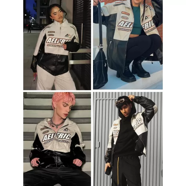 Aelfric Eden Mens Letter Foaming Love Print Varsity Jacket Vintage Graphic Baseball Jacket Unisex Coats Streetwear1559black