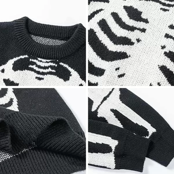 Aelfric Eden Mens Long Sleeve Van Gogh Printed Cable Knit Sweaters Casual Oversized Sweater Pullover004black