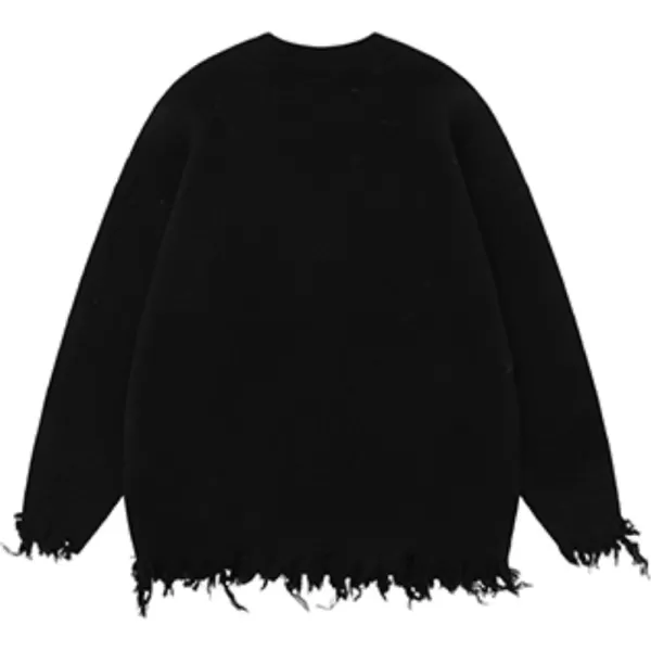 Aelfric Eden Mens Long Sleeve Van Gogh Printed Cable Knit Sweaters Casual Oversized Sweater Pullover1711black