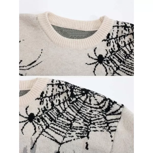 Aelfric Eden Mens Long Sleeve Van Gogh Printed Cable Knit Sweaters Casual Oversized Sweater Pullover1711khaki