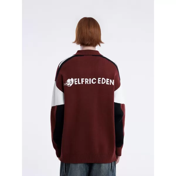 Aelfric Eden Mens Oversized Dinosaur Knit Sweater Vintage Cartoon Pullover Sweater Long Sleeve Christmas SweaterL9burgundy