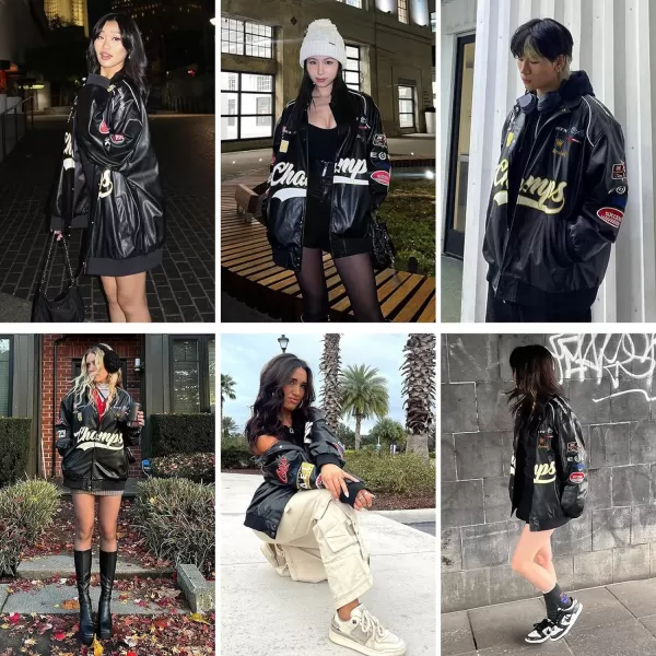 Aelfric Eden Mens Varsity Jacket Vintage Racing Motorcycle Graphic Bomber Jackets Oversized Unisex Streetwear jacket02black
