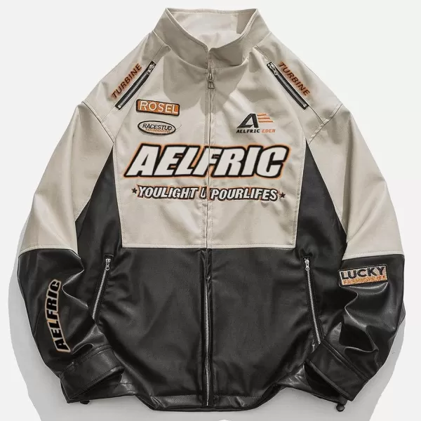 Aelfric Eden Mens Varsity Jacket Vintage Racing Motorcycle Graphic Bomber Jackets Oversized Unisex Streetwear jacket08black