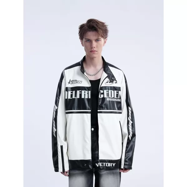 Aelfric Eden Mens Varsity Jacket Vintage Racing Motorcycle Graphic Bomber Jackets Oversized Unisex Streetwear jacket09white
