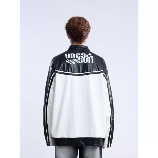 Aelfric Eden Mens Varsity Jacket Vintage Racing Motorcycle Graphic Bomber Jackets Oversized Unisex Streetwear jacket09white