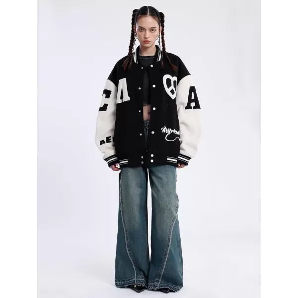 Aelfric Eden Mens Varsity Jacket Vintage Racing Motorcycle Graphic Bomber Jackets Oversized Unisex Streetwear jacket11black