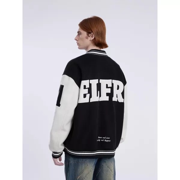 Aelfric Eden Mens Varsity Jacket Vintage Racing Motorcycle Graphic Bomber Jackets Oversized Unisex Streetwear jacket11black