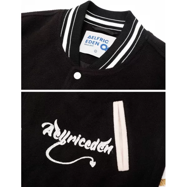 Aelfric Eden Mens Varsity Jacket Vintage Racing Motorcycle Graphic Bomber Jackets Oversized Unisex Streetwear jacket11black