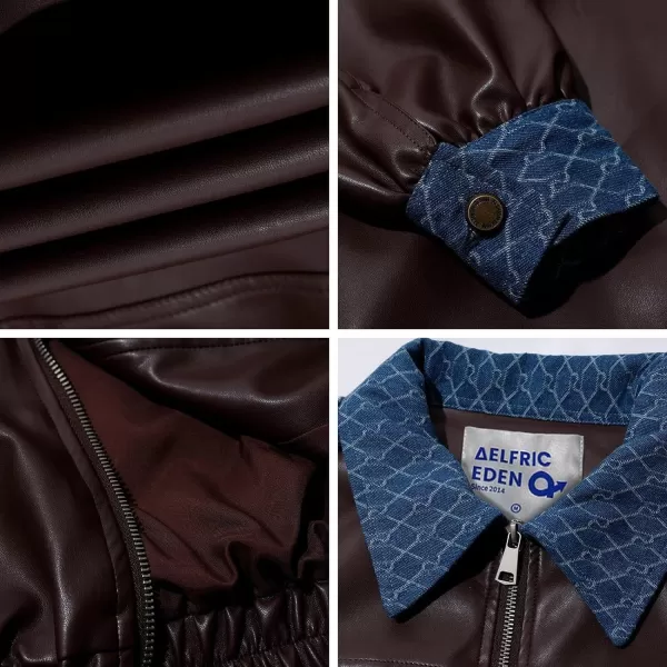 Aelfric Eden Mens Varsity Jacket Vintage Racing Motorcycle Graphic Bomber Jackets Oversized Unisex Streetwear jacket18brown