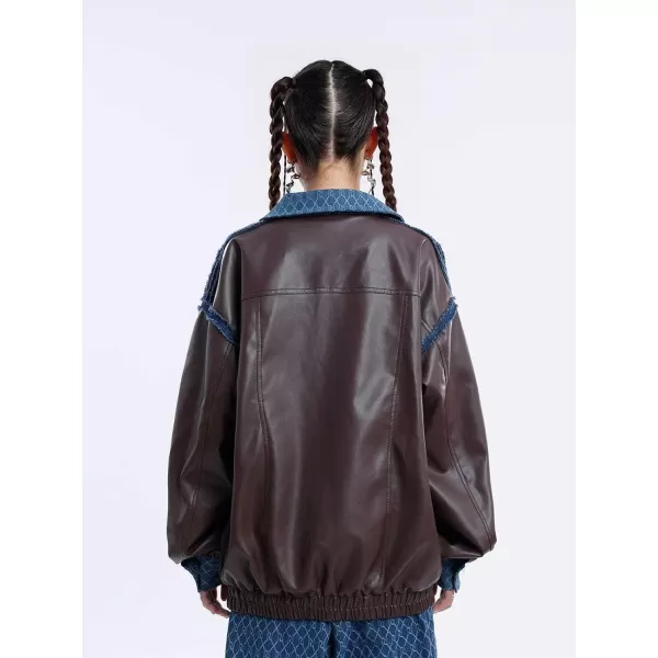 Aelfric Eden Mens Varsity Jacket Vintage Racing Motorcycle Graphic Bomber Jackets Oversized Unisex Streetwear jacket18brown
