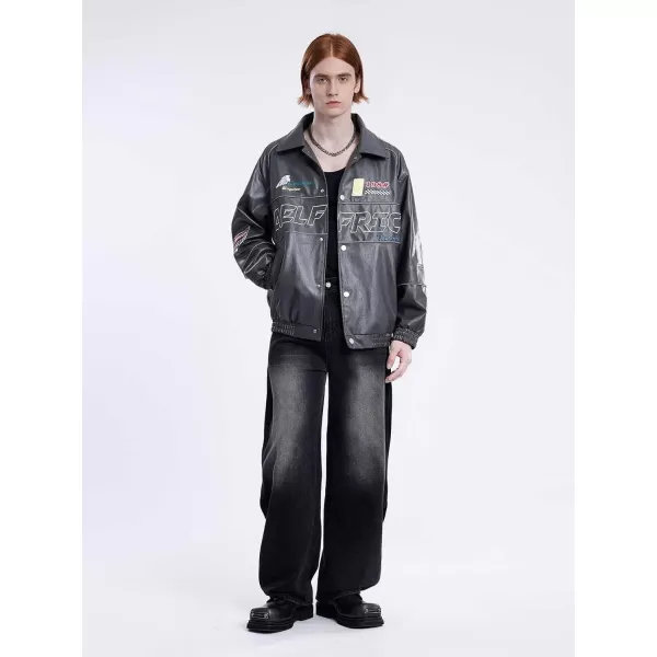 Aelfric Eden Mens Varsity Jacket Vintage Racing Motorcycle Graphic Bomber Jackets Oversized Unisex Streetwear jacket19dark Grey