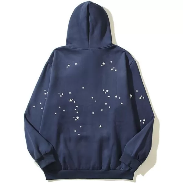 Aelfric Eden Mens Vintage Oversized Star Graphic Print Hoodie Streetwear ZipUp Hoodies Sweatshirt Casual HoodedC11deepblue