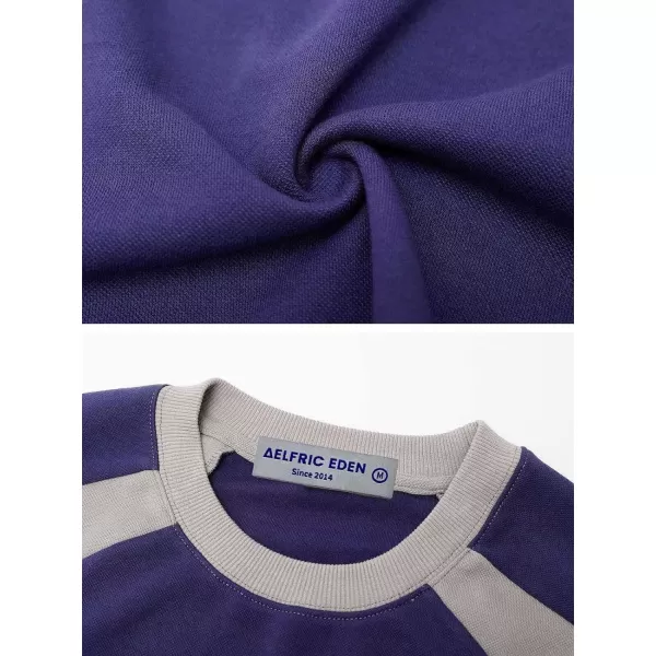 Aelfric Eden Oversized Crewneck Sweatshirts For Men Red Vintage Graphic Pullover Loose Fit Streetwear Long Sleeve TopBpurple