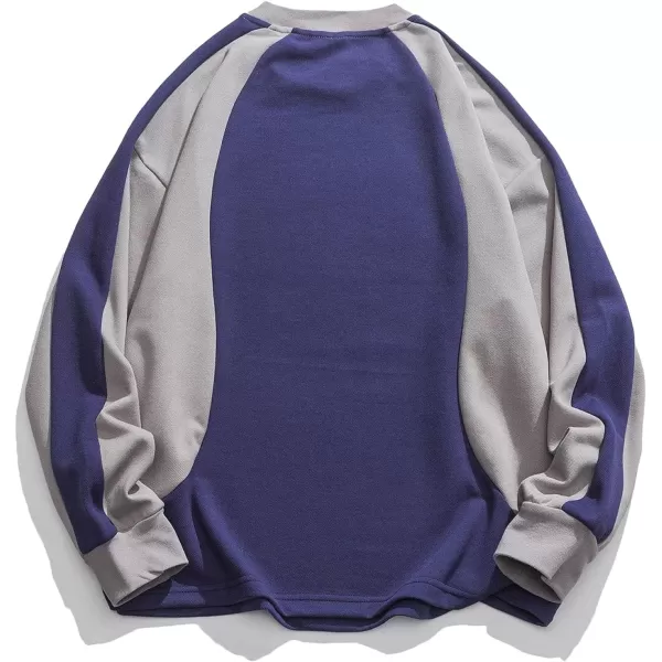 Aelfric Eden Oversized Crewneck Sweatshirts For Men Red Vintage Graphic Pullover Loose Fit Streetwear Long Sleeve TopBpurple