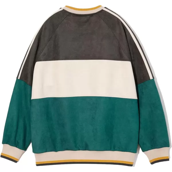 Aelfric Eden Oversized Crewneck Sweatshirts For Men Red Vintage Graphic Pullover Loose Fit Streetwear Long Sleeve TopCgreen